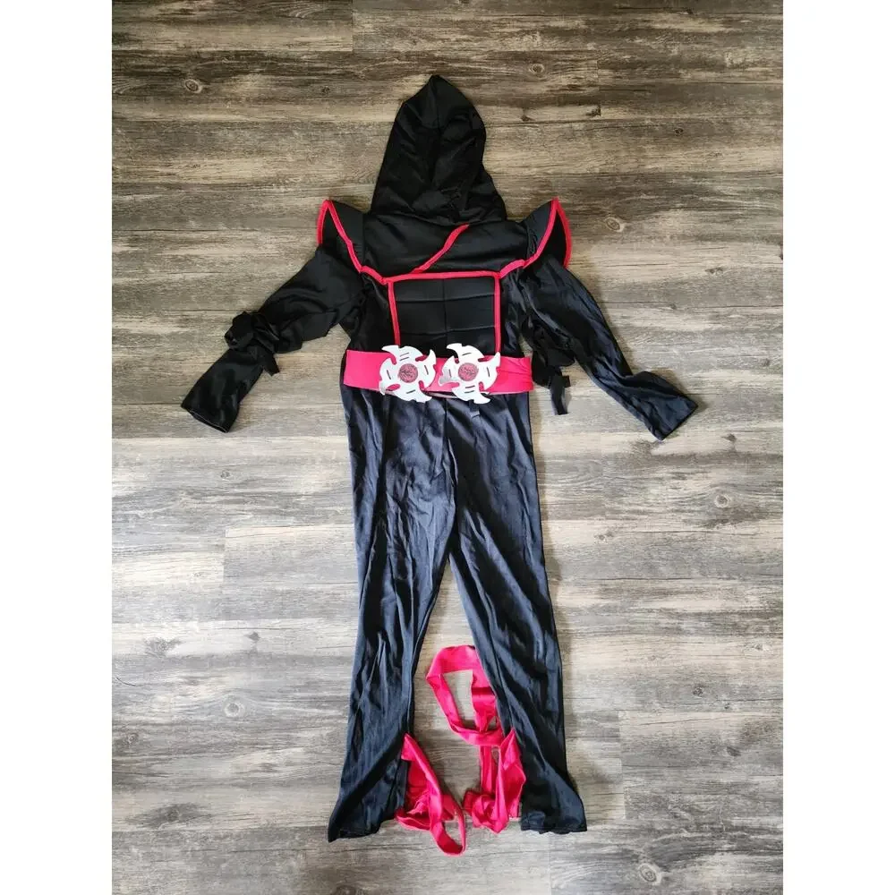 Spirit Halloween Stealth Ninja Warrior Costume Cosplay Jumpsuit Childs M 8-10